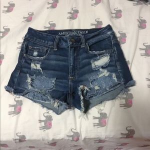 AEO high waisted ripped shorts